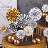 4Pcs/lot Mini Paper Fan Cake Topper Cupcake Toppers Kids Birthday Party Baby Shower Cake Decoration Flags Wedding Favor Supplies