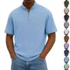 Heren Korte Mouw Halve Rits Pullover Shirt Losse Pasvorm Lichtgewicht Casual Top met Opstaande Kraag Geschikt voor Buiten en Dagelijks Gebruik