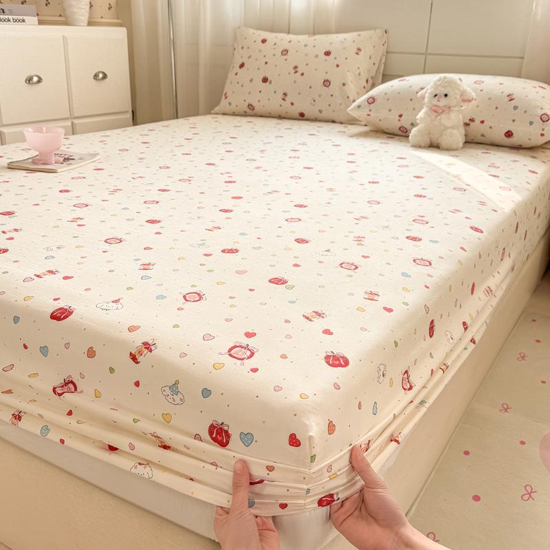 Spring/Summer A-Class Cotton-Like Fitted Sheet: Skin-Friendly, Non-Slip, Dustproof Mattress Protector