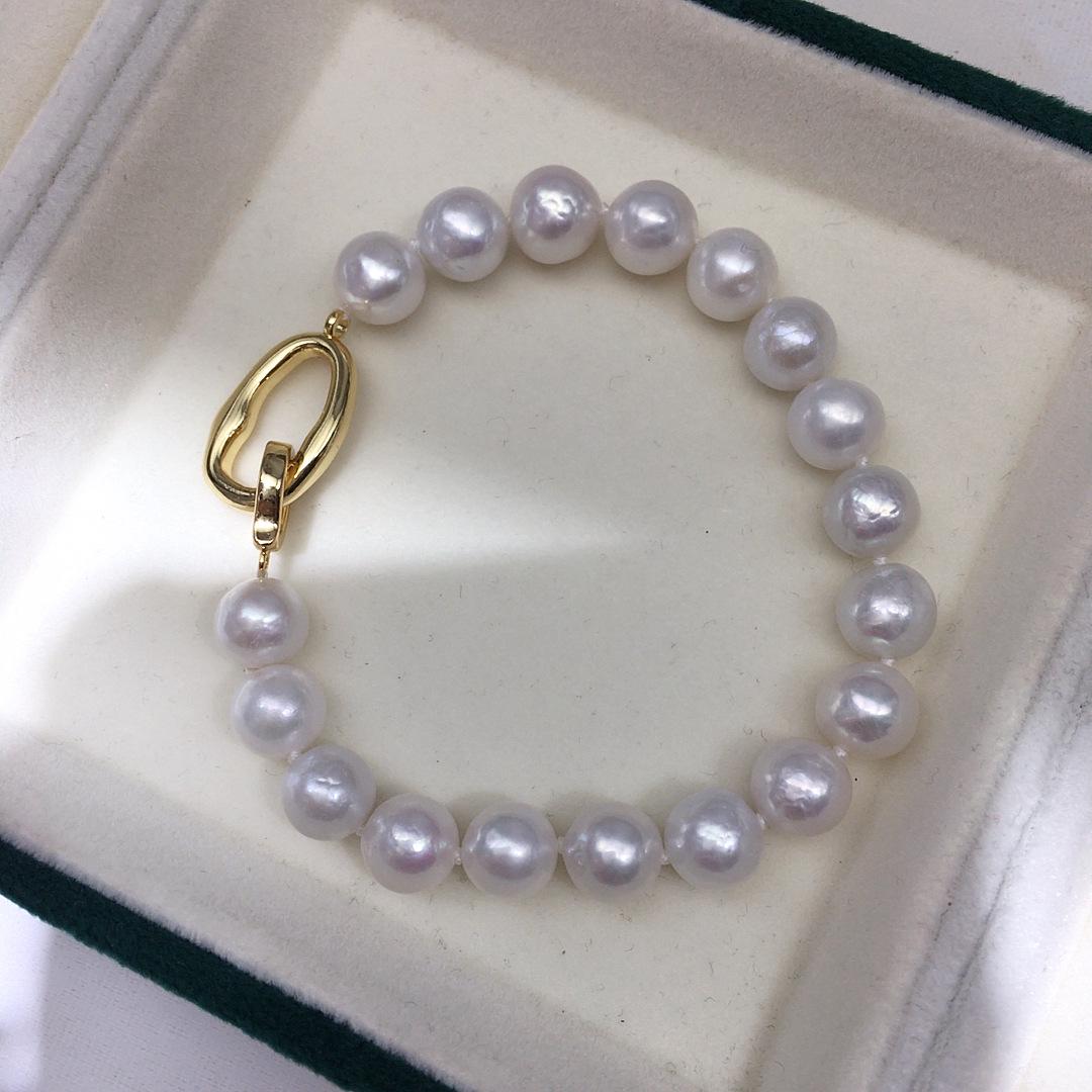 Комплект из жемчуга пресноводного жемчуга Аврора в стиле барокко (ожерелье и браслет)