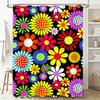 Cortina de Ducha Floral Brillante Decoración de Baño Moderna Para Hogar Cocina Baños Tela de Flores Colorida Colgante de Pared Impermeable Cort