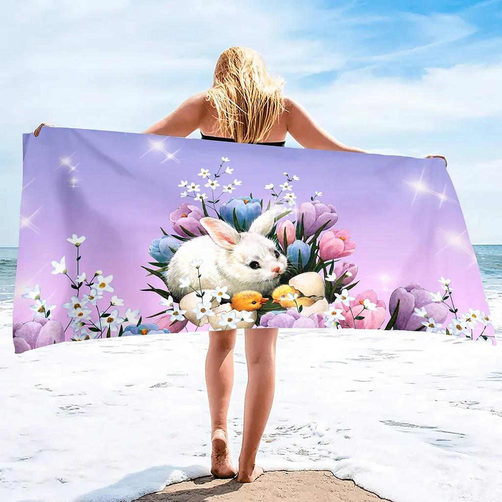 Ostereier Mikrofaser Schnelltrocknendes Strandtuch, Großes Weiches Badetuch, Super Saugfähige Sandfeste Schwimmdecke Reise Strandtuch