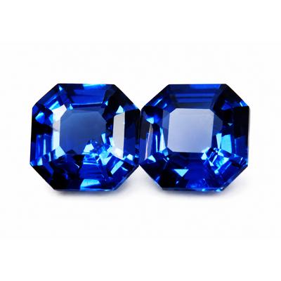 Natural Blue Sapphire Loose Gemstone Square Cut 20.70 Ct Jewelry Grade Pair September Birthstone