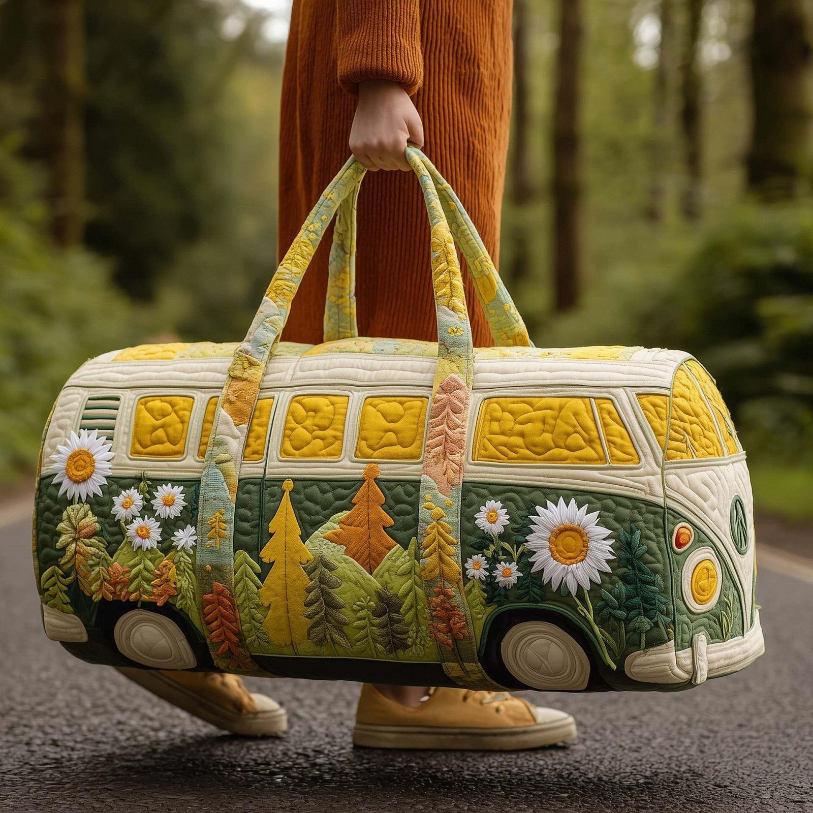 2026 New Tote Bag, Quilted Embroidery Travel Bag, Multifunctional Sports Gym Duffle Bag 18x9x9 inches