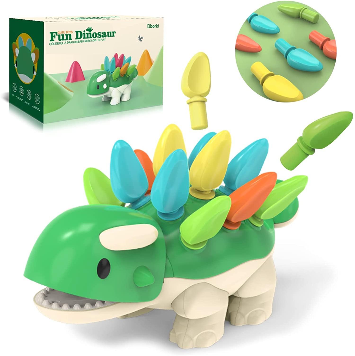

Набор для сортировки детей, сенсорные игрушки для счета и сортировки милых животных-динозавров, развивающая обучающая игрушка для дошкольников, подарок для малышей, мальчиков и девочек в возрасте от 18 месяцев и старше 22.5*11.5*9.5cm зелёный