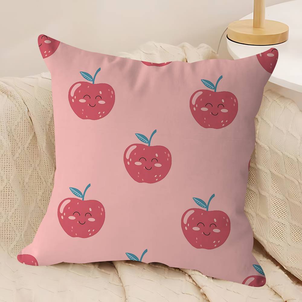 Cartoon-Apfel Einfaches Personalisiertes Bild Text Heimdeko Kissen Haushaltsgeschenke 45x45cm