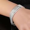 Popular Jewelry Simple Silver-Plated Snake Chain Bracelet 3Mm Snake Bone Bracelet Straight Hair Bracelet