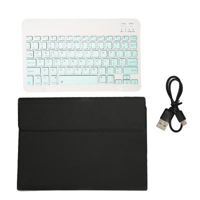 11in Bluetooth Tablet Keyboard Wireless Tablet Phone Computer Keyboard with Protective Leather Case