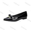 Mode Damen Lederschuhe Herbst Spitz Metall Dekoration Schleife Lässige Schuhe Leicht Bequem Weiche Sohle Mary Jane Schuhe