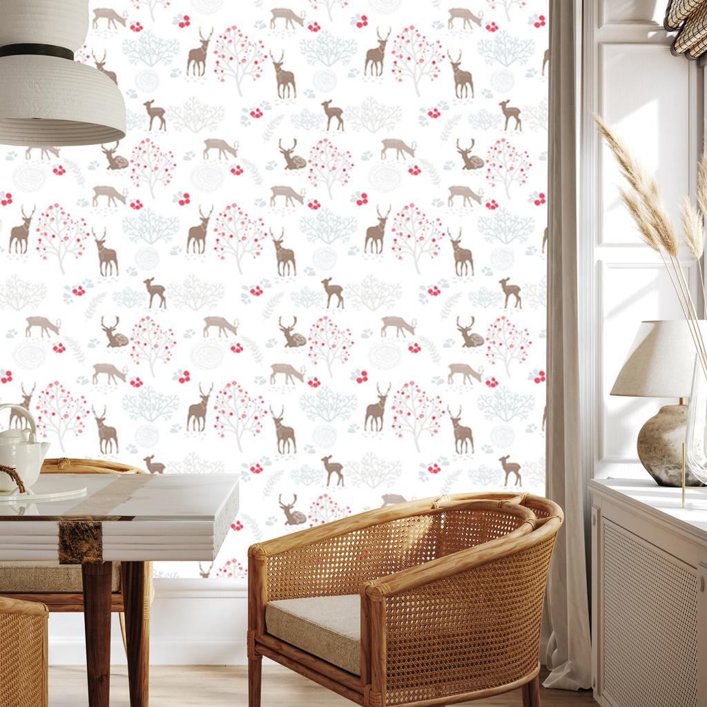 Deer and Trees Wallpaper for Living Room and Bedroom 50x1000