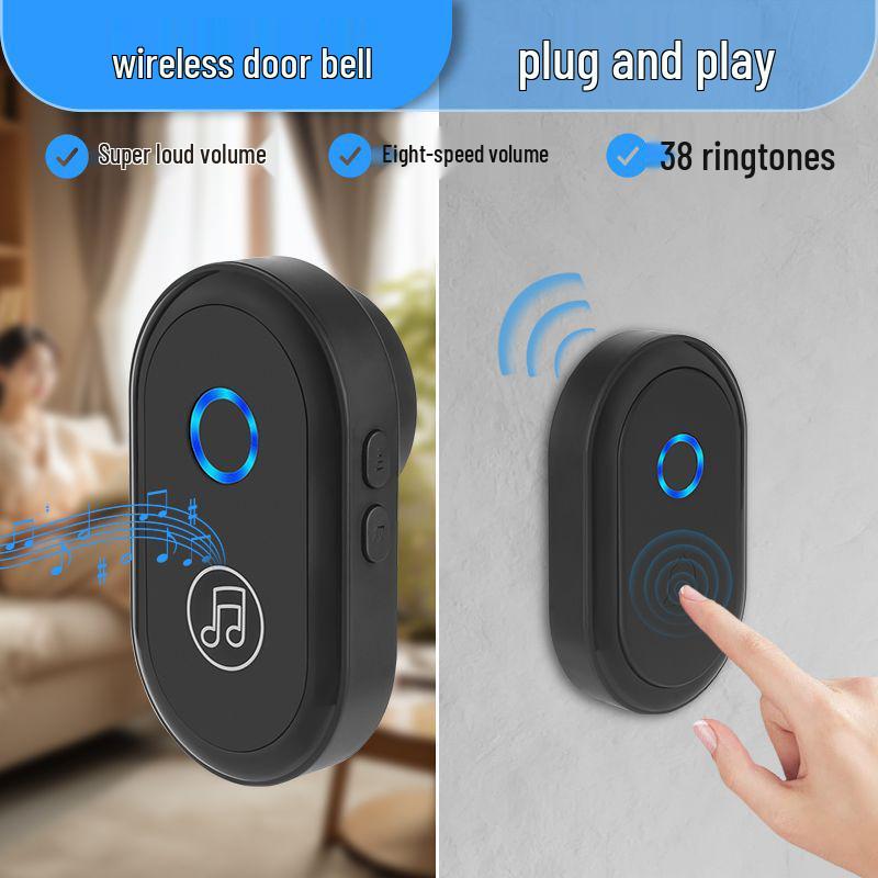 Long-Range Home Wireless Doorbell with Dual Receivers and Remote Control for Seniors