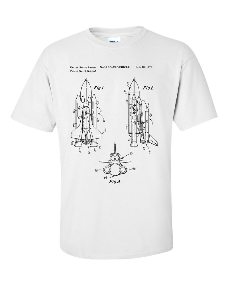 NASA Space Shuttle Patent Blueprint TShirt 2XL