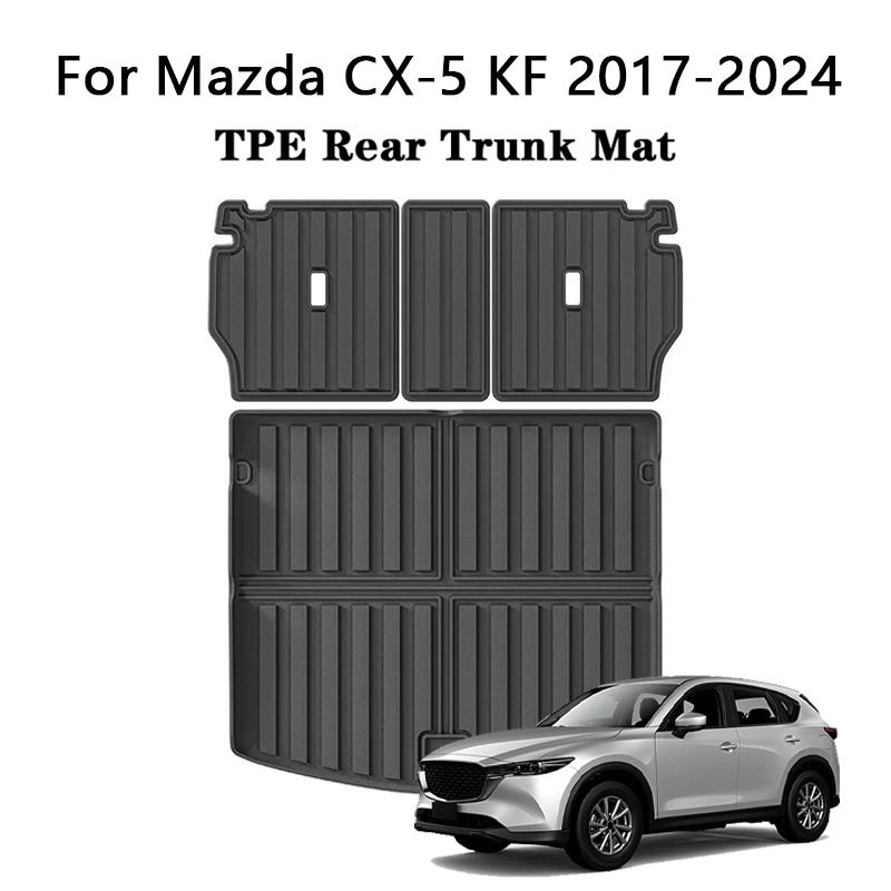 For Mazda CX-5 KF 2017-2024 Trunk Mat TPE 3D Rear Seat Backrest Anti-Scratch Pads All Weather Anti-Slip Trunk Carpet Cargo Liner