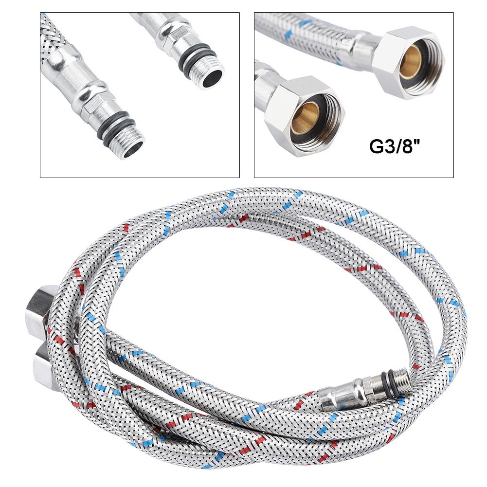 2Pcs Stainless Steel Faucet Connector Flexible Water Supply Line Hoses Hot Cold