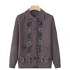 Spring Autumn Middle-Aged Elderly Women's Sweater Thin Cardigan Jackets Casual Long Sleeve Coats Female Knitted Sweater