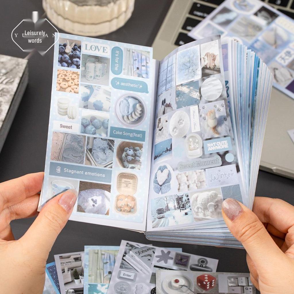 Mist Color Dream Series: 20-Sheet Light Retro Collage Sticker Book