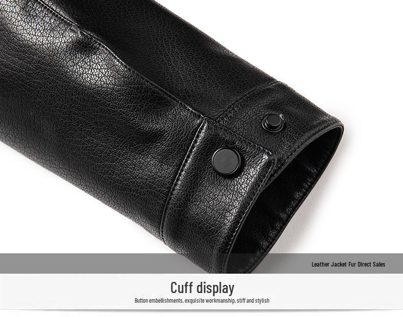 Yinuoboni High-end Men's Eco-Leather Lapel Jacket, Various Thickness Options - Style 2335