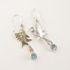 Natural Sky Blue Topaz Gemstone 925 Sterling Silver Handmade Hook Earrings 2.17" EE-148-2