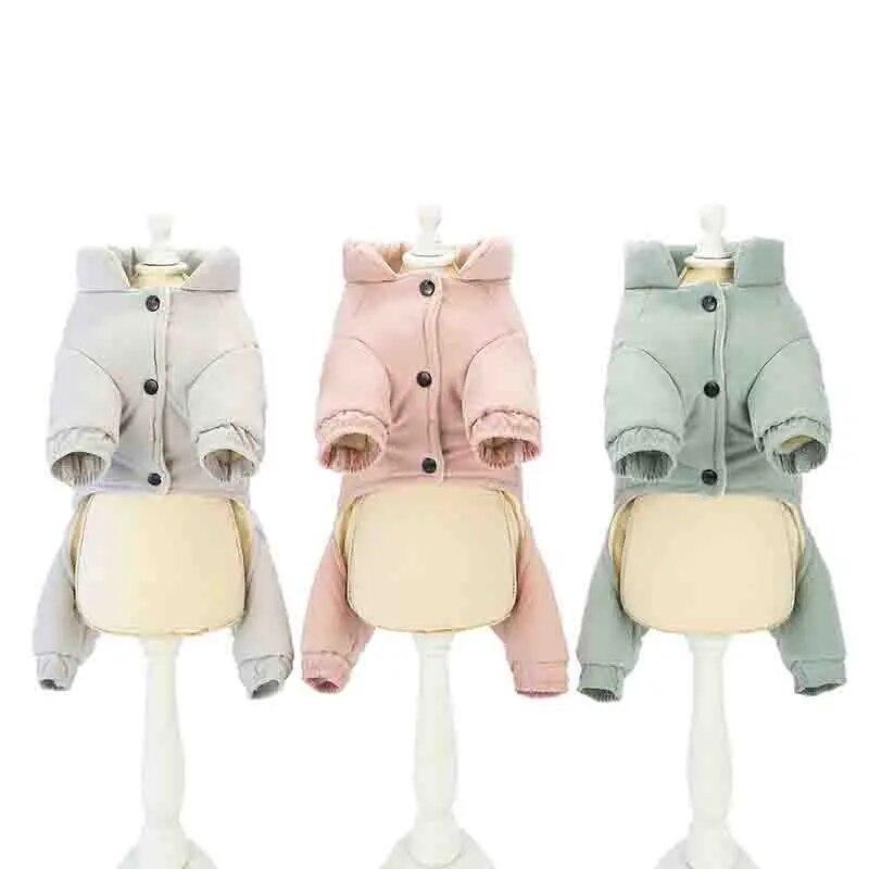 Small Medium Dogs Chihuahua French Bulldog Pet Clothing Outfit Winter Warm Dog Jacket Puppy Dog Coats four leg Jumpsuit For