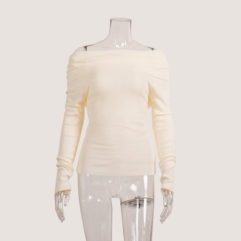 2026 New Sweater Spring and Autumn Women's Long-Sleeved T-Shirt Sexy Slim Fit Round Neck Long Sleeves Basic Knitted Sweater