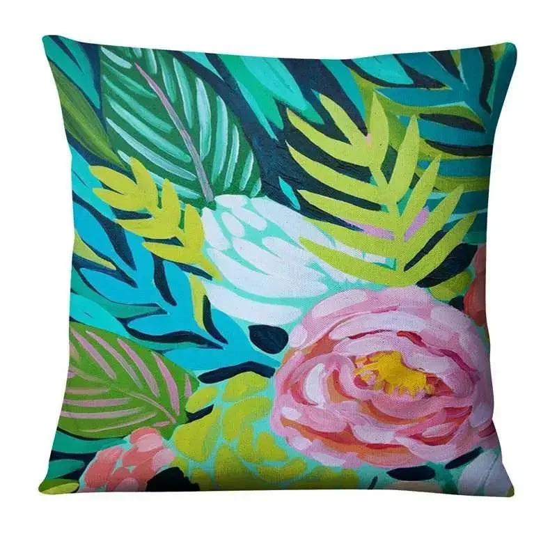 Home Pillow Decoration Watercolor Flowers Painting Print Pillowcase Home Decor Sofa Pillow Decorations Cushions Cover 45X45Cm