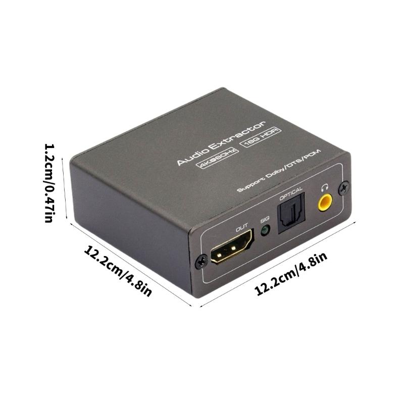 4K60Hz HDTV-compatible Auditory Extractor Converter To 3.5mm Adapter Supports HDR10 And 18Gbps Bandwidth