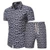 Men Sets Men Clothing Short Sleeve Shirt Shorts Set Floral Printed 2 Piece Set Summer Beach Wear Outfit for Men