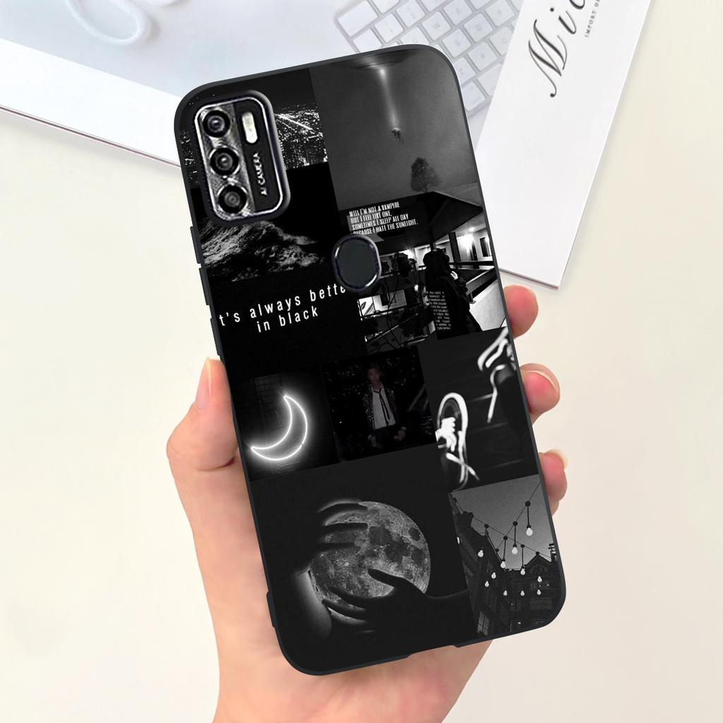 Per Custodia Telefono ZTE Blade A7020 Copertura Posteriore ZTE Blade A7s 2020 Guscio Paraurti Morbido in Silicone Liquido Moda Donna Cielo Stellato Funda Capa