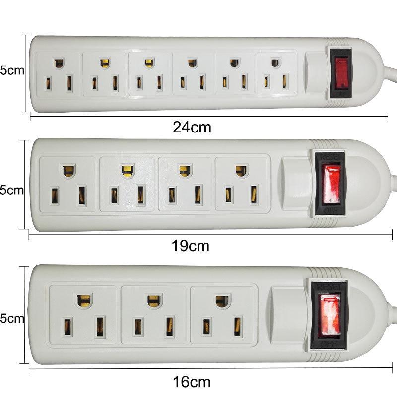 UL Certified 15A 110V Power Strip with US Plug and Overload Protection for Cross-border Use