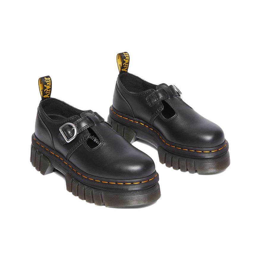 Dr. Martens Audrick Leather Fashion Buckle Platform Shoes Women Shoes Black 30685001