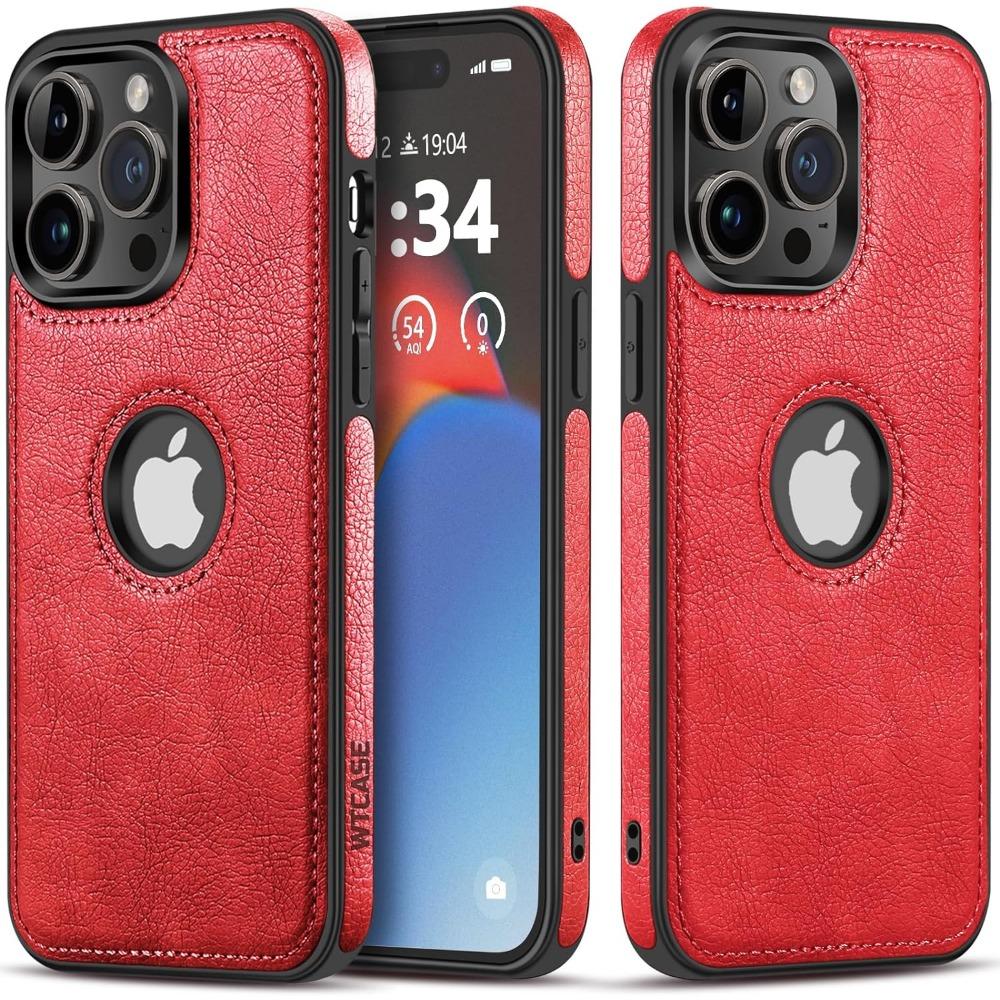 Luxury Business Soft Leather Phone Case for IPhone 15 14 13 12 11 Pro Max Mini X XS XR 7 8 Plus Shockproof Protective Cover