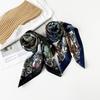 New Style Silk Scarf Dark Floral Design High-end Shawl Scarf Light Imitation Silk Square Scarf Scarf