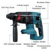 4 In 1 Electric Tool Set Electric Impact Wrench/13mm Electric Drill/Rotary Hammer/125mm Angle Grinder For Makita 18V Battery