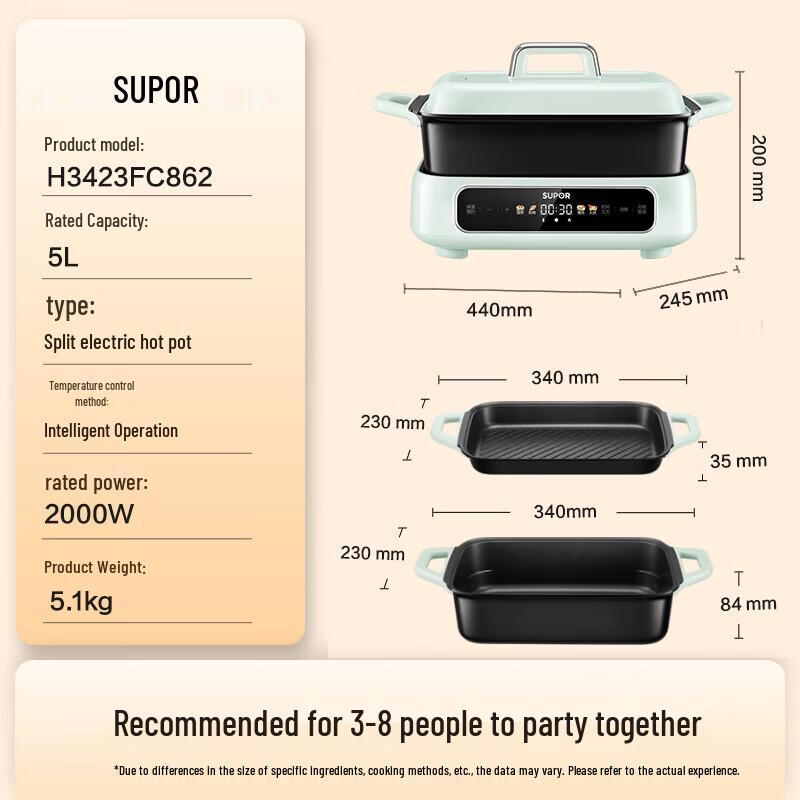 SUPOR H3423FC862 Multi-Function Electric Cooker and Hot Pot