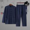 Men's Traditional Chinese Style Cotton-Linen Tang Suit, Retro Hanfu Zhongshan Suit & Tai Chi Attire