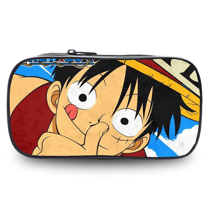 One Piece Luffy Anime Printed Student Single Layer Stationery Storage Pencil Bag For Boys And Girls