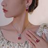 Jewelry Copper Bottom Gold-Plated Simulation Red Corundum Retro Temperament Set Main Stone 12 * 12