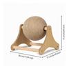 Cat Scratching Ball Rotating Toy with Wooden Frame ClawFriendly Sisal Rope for