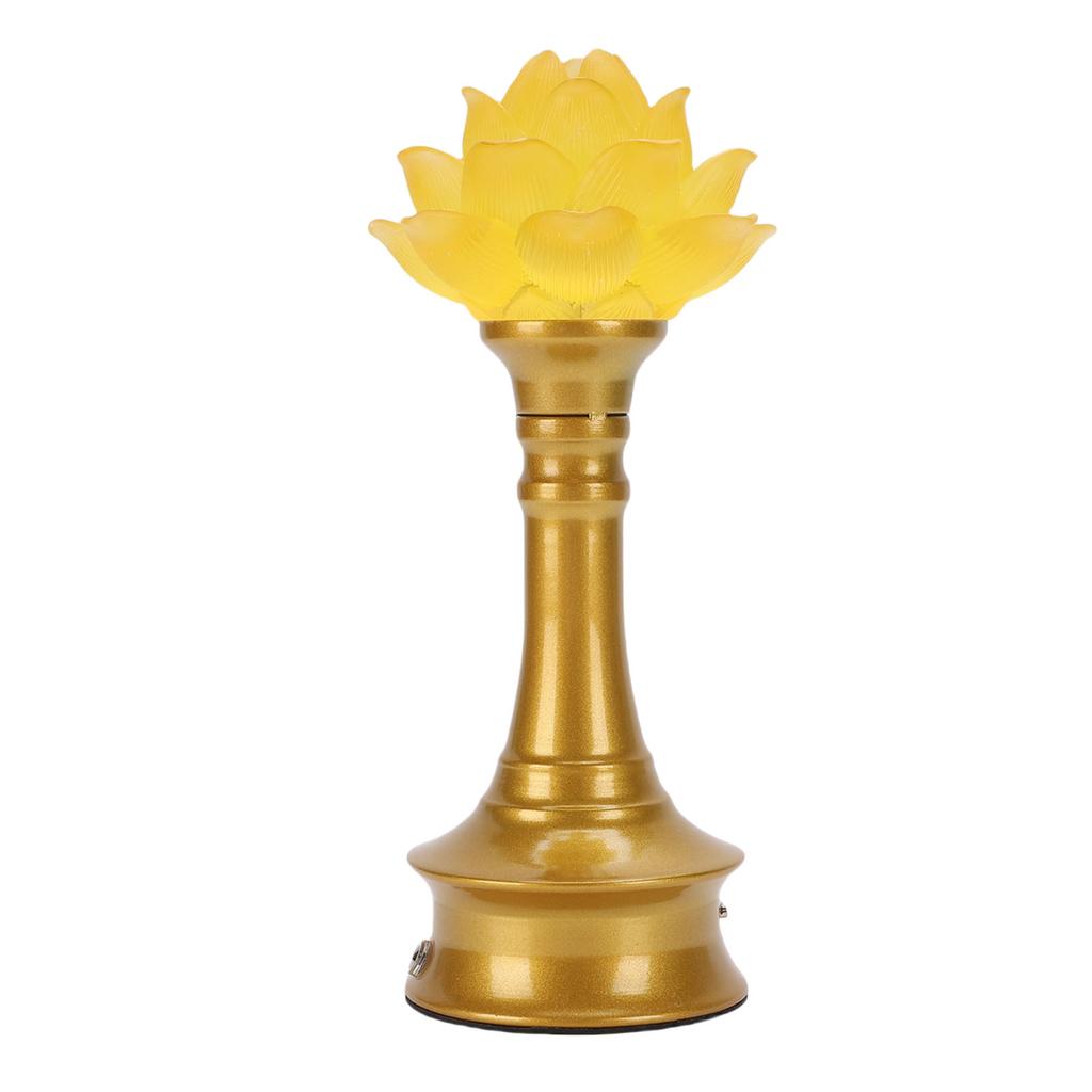 LED Flower Lamp Resin Metal USB Rechargble Buddhistic Lamp Flower Night Light for Display Decoration Faith Supplies