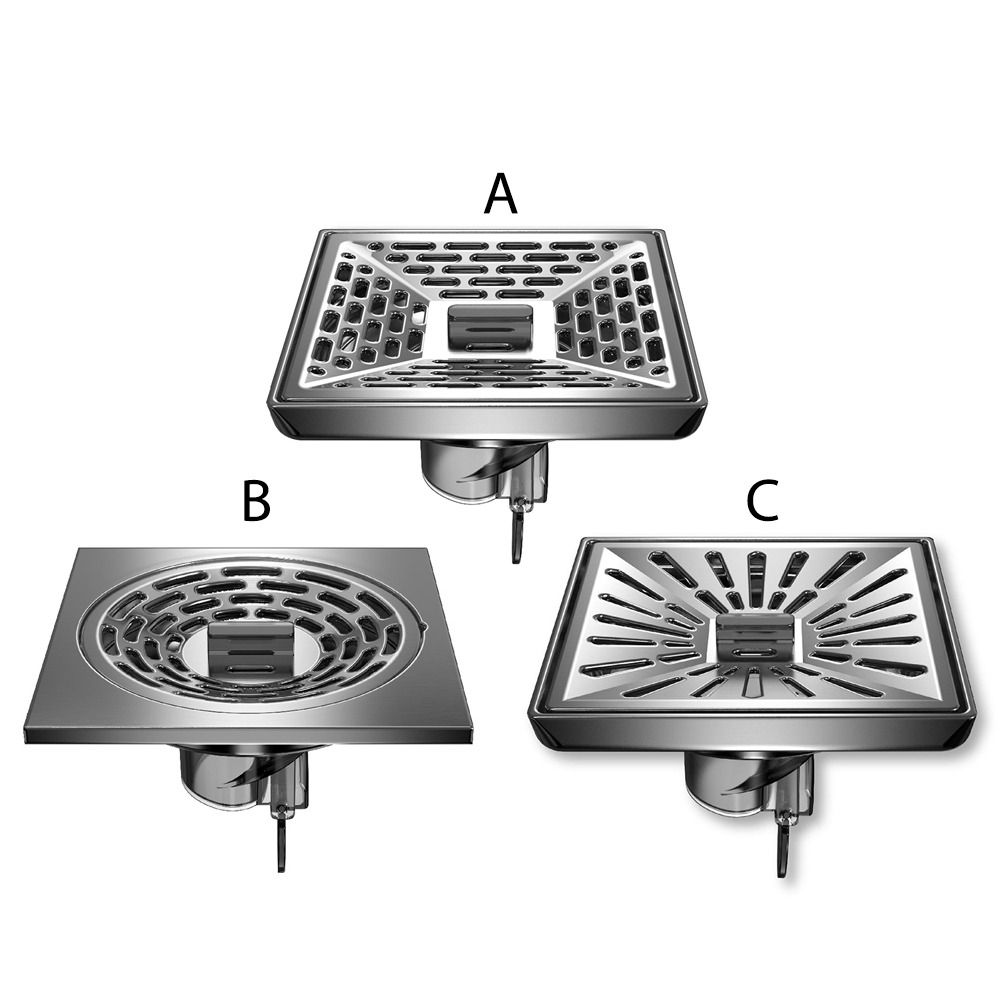 With Grid Grate Cover Shower Floor Drain Stainless Steel with Removable Cover Dual-purpose Floor Drain Backflow Preventer