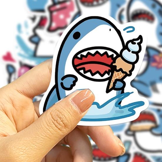 50ks/sada Cartoon DIY Phone Sticker Samolepící vodotěsný PVC obal na žraloka Pohár na zavazadla Skateboard Laptop Scrapbook Graffiti obtisk