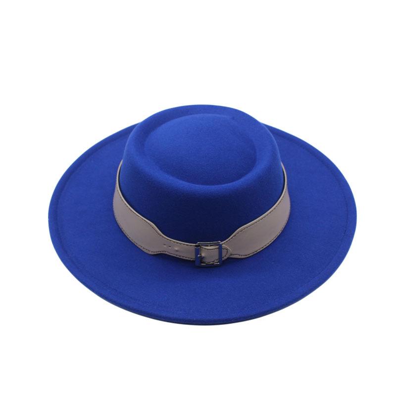 European, American Autumn and Winter Woolen Top Hat Cm Retro British Temperament Big Eaves Jazz Hat Women Felt Hat Korean Street Shot