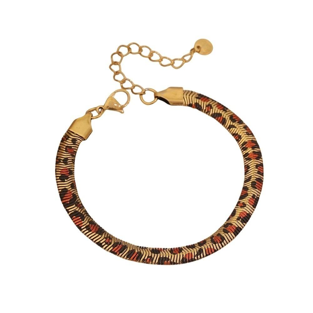 Utsøkt Armbånd med Slangemønster Håndkjede Halskjede i Slangeskinn Leopardmønstret Kragebenskjede Unisex