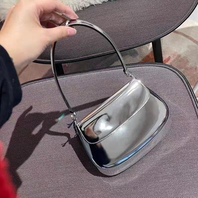 Neue Damen Schultertaschen Einfarbig PU-Leder Umhängetasche Nische Freizeit Vielseitig Koreanischer Stil Trend Einfache Kleine Quadratische Taschen