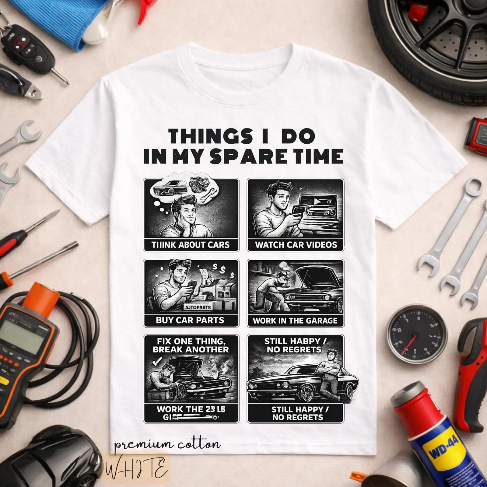 

Funny Things I Do In My Spare Time T Shirt Car Guy Auto Lover Mechanic Casual Enthusiast vintage Washed streetwear graphic S разноцветный