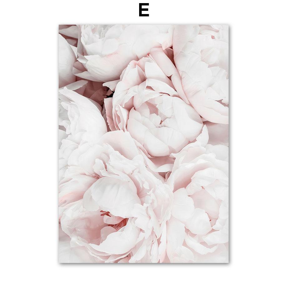 

Pink Rose Peony Daisy Flowers Wall Art Canvas Painting Nordic Posters and Prints Gallery Pictures for Living Room Bedroom Decor 13X18 cm No Framed