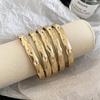 Five-Piece European & American Geometric Open Bangle Set: Minimalist, High-End Women's Jewelry