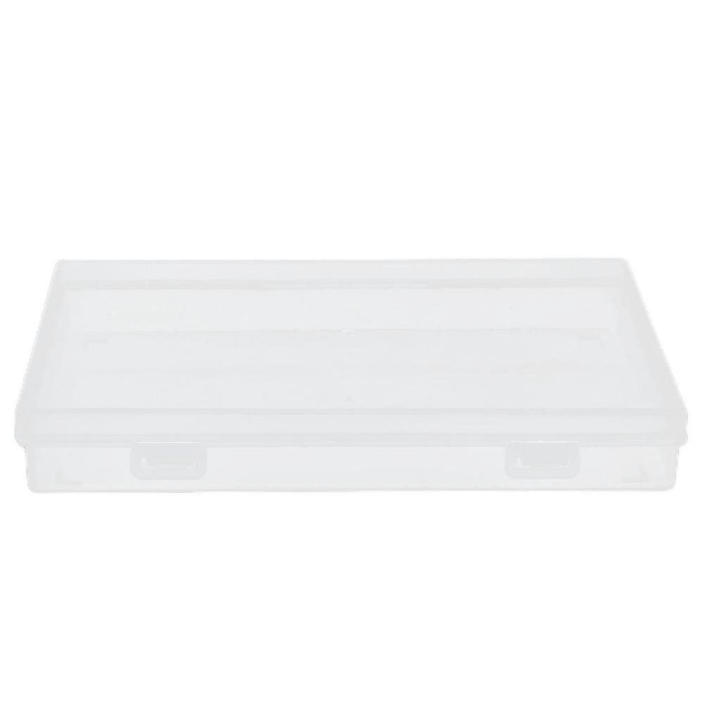 4pcs Flap Lid Hinged Cover Box Transparent Multipurpose Storage Box  Office Supplies