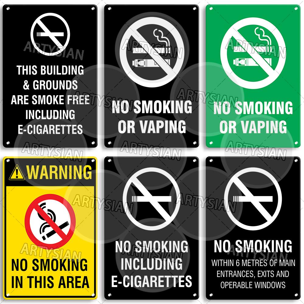 No Smoking Metal Sign Smoke Free Prohibition Warning Sign No Vaping Smokefree Plaque