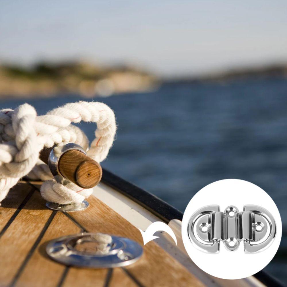 Folding Design Deck Pull Lift Ring Double D Ring Marine Folding Pad Eye  Marine Use